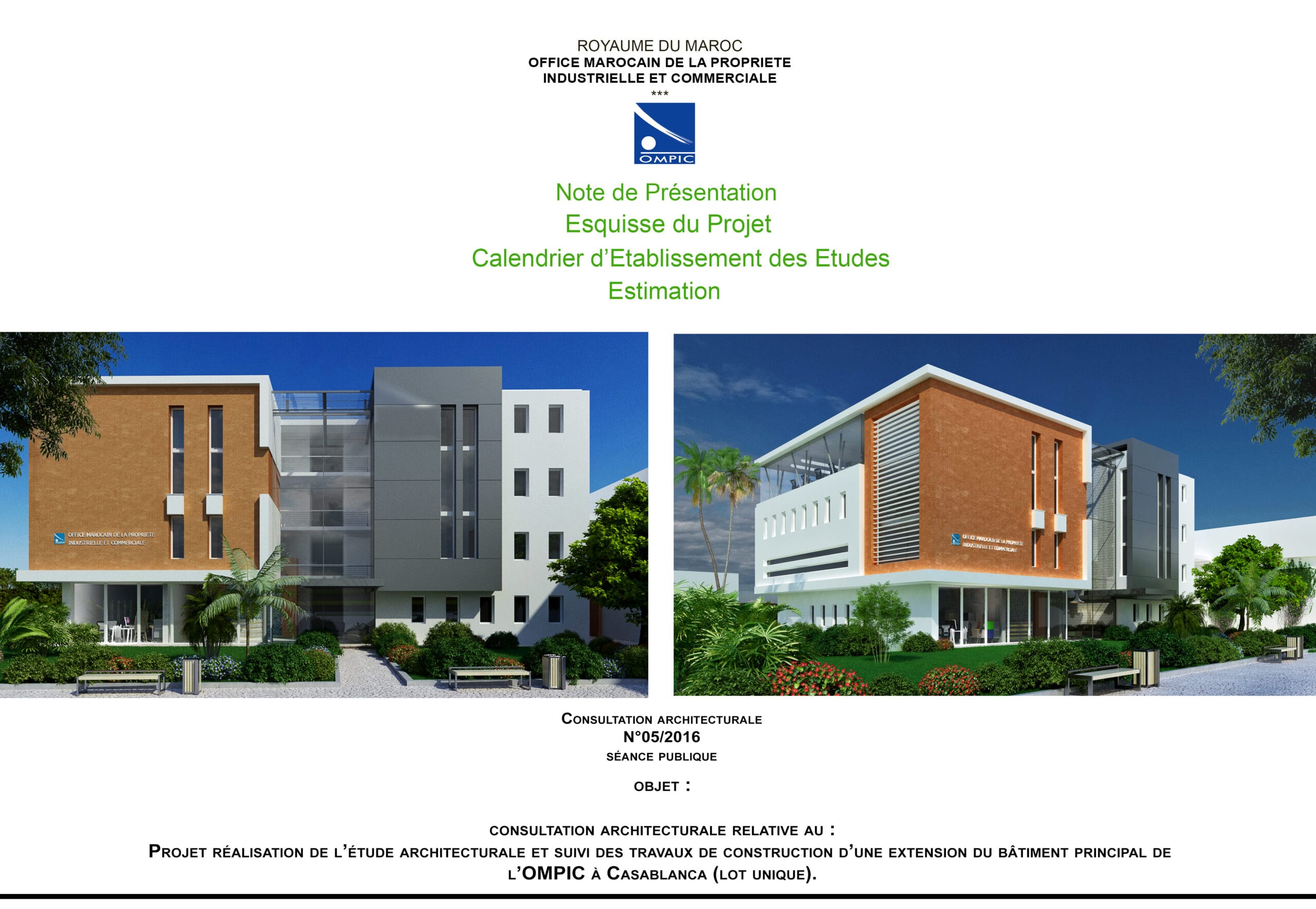 Concours d'extension de l'OMPIC Casablanca — 1