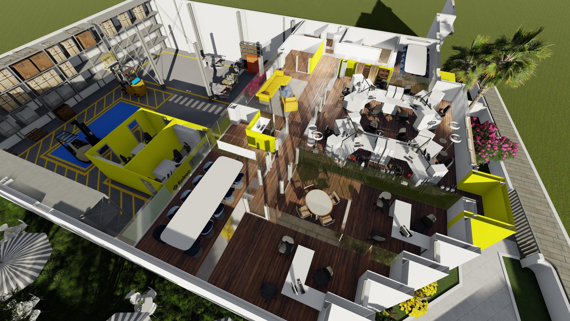 Aménagement intérieur du Nouveau Siège EPIROC MAROC, bureaux et unité logistique — 1