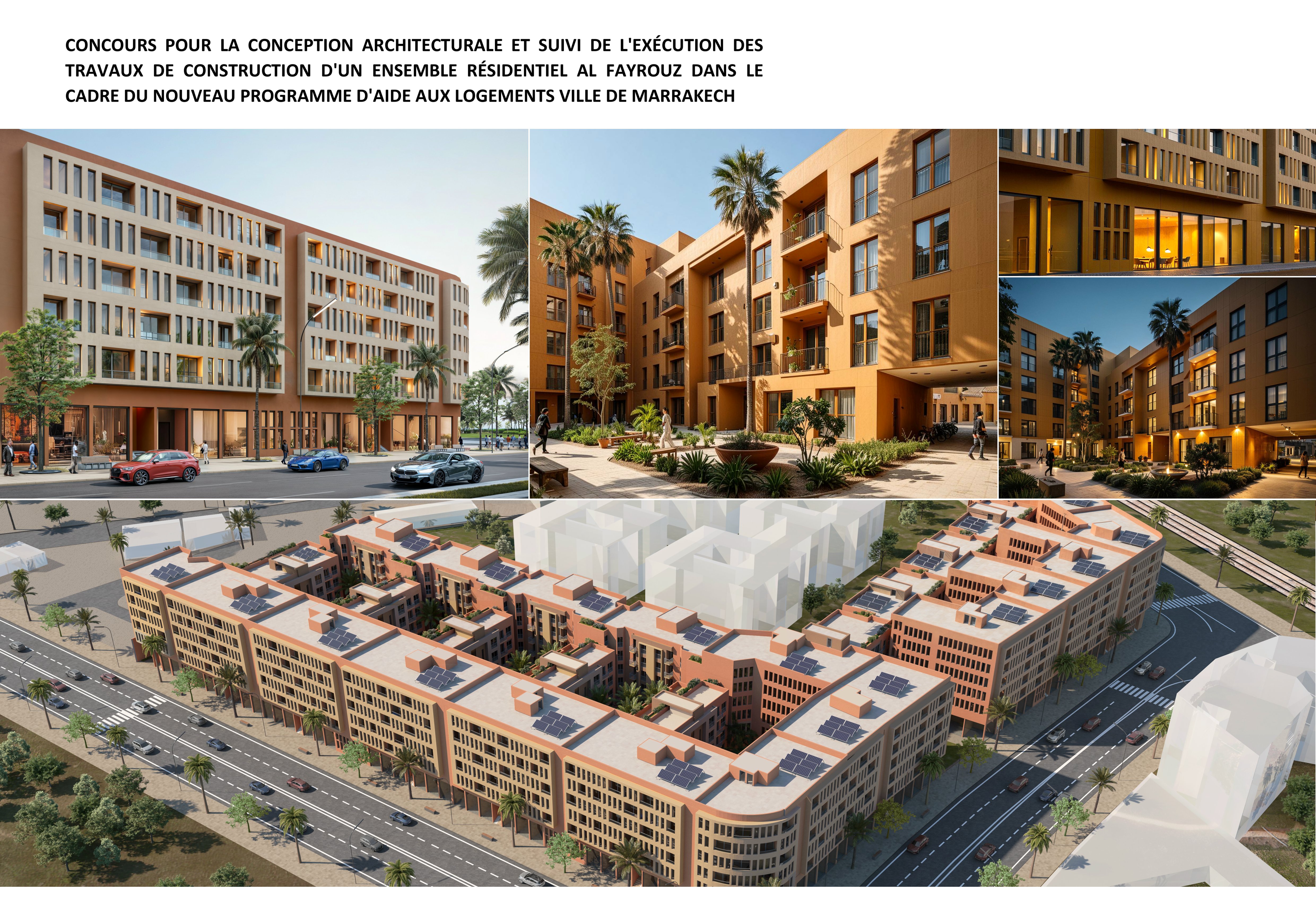 Projet résidentiel et de bureau Al Fayrouz Marrakech | CONCOURS ARCHITECTURAL 1ER PRIX — 1